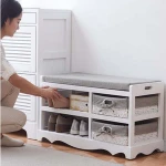 Modern Shoe Rack Shoe Bench With Basket Drawers