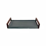 Modern Style Concrete Hotel Home Bathroom tray with Metal Handles Cement Serving Tray Shower Tray
