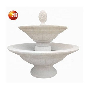 Modern Style Square Water Fountain Decoration Swan Design White Marble Big Size Water Fountain Custom-Made For Garden Decoration