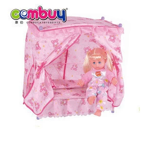 Most popular bed set toy 16 inch mini furniture for doll house