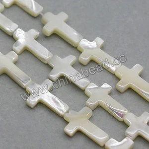 Mother of Pearl bead Cream White, Cross, Loose Beads Pearls Freshwater