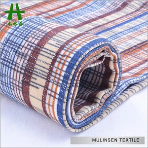 Mulinsen Textile 4 Way Stretch FDY Striped Printed Silver Metallic Lurex Fabric