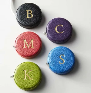 Multicolor high quality round leather measuring tape with customized logo