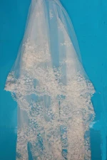 muslim bridal long wedding veil ivory color with comb buy form China