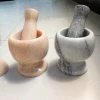 natural marble grinder with pestle marble mortar