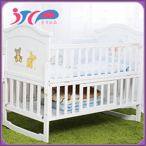 Natural Wood Baby Crib Kids Bed Multi-Function Solid Wood Infant Cradle Newborn Playpen