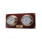 Nautical style antique wall clock with wooden plaque