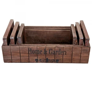 Nesting Wood Planter Display Boxes/Decorative Storage Crates (Set of 3)