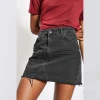 New A-Line jeans skirt ladies asymmetrical short mini denim skirt