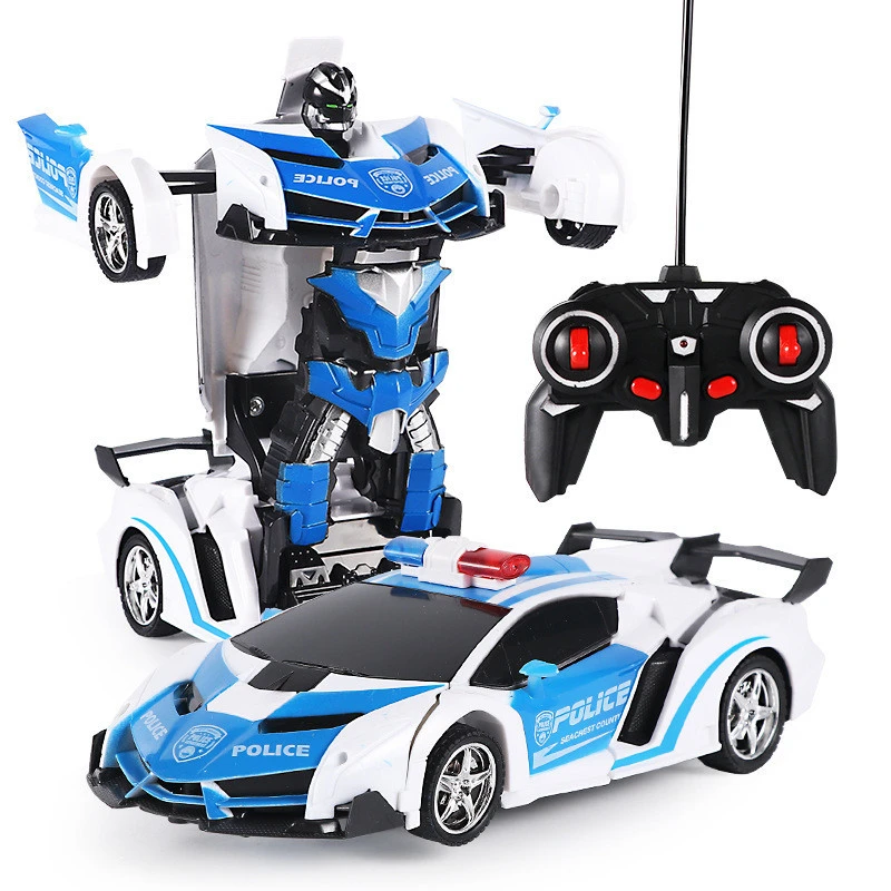 NEW ARRIVAL 2 Way Play Transformation Robot Car Remote Control RC Car 360 Degree Rotation Cool LED Light Battle Robot For Gifts