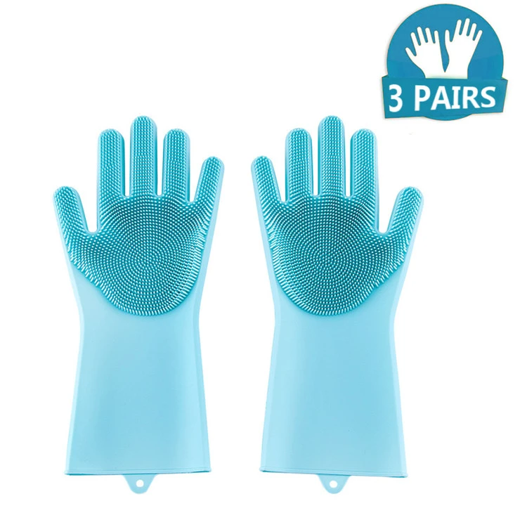 New Arrival Household Blue Cleaning Washing Silicon Gloves