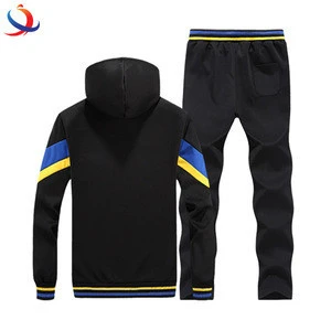 New Arrival Top Quality Black Plain Design Custom Logo Outdoor Sweatsuit Clothing Tracksuit For Mens Clothing