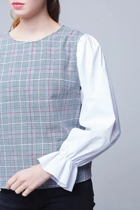 New Arrival Women Blouses 2019 Autumn Checked Women Tops And Blouses Casual Long Sleeve Blouse Ladies Shirt
