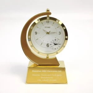 New Creative Exclusive Design Executive Table Clock Souvenir Quartz Analogue Watch Metal Novelty Desk Clock with Japan Movement