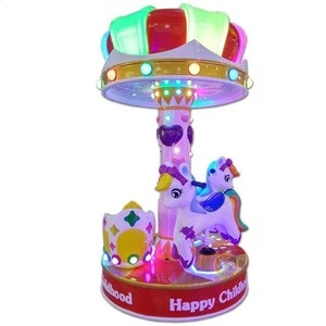 New Design Children Amusement Park Merry Go Round Carousel mini Crown Horse 3 Seats For Sale