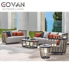 New Design Hotel Patio balcony villa teak sectional outdoor aluminum garden sofa set