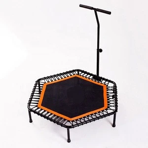 New design indoor fitness gym equipment safety round jumpingbed foldable trampoline