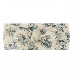 New Product 2021 Popular Autumn And Winter Cute Comfortable Warm Floral Print Tie Rabbit Ears Baby Elastic Hair Band