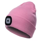 New Product LED Thermal Knitted Dry Battery Operated Beanie Hat Winter Warm Beanie Hat