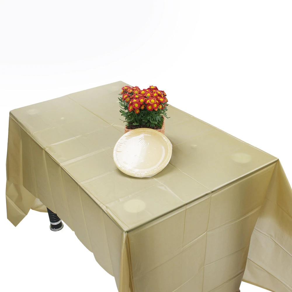 New style Plain Factory Price Square Single plain rectangular Tablecloth PE Tablecloth