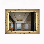 New Touch Screen Wall Mounted Lighted Vanity Silver IP44 Frameless LED  bath mirror