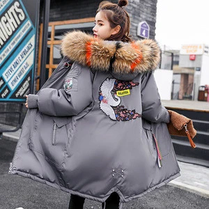 new women winter coat 2018 women in the long section of the hair collar thick warm Slim was thin fashion winter jacket women