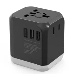 Newest design Universal power charger dual AC socket converter au eu uk us adaptor plug 5A usb travel adapter