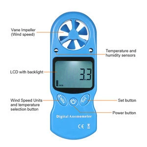 Newest Portable Digital Anemometer ;Handheld LCD Electronic Wind Speed Meter with Backlight TL-302