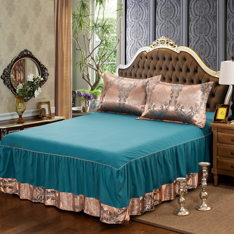 Noble A B two version European satin polyester jacquard bedding set luxury jacquard duvet cover printed bed sheet set