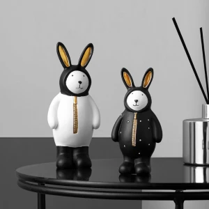 Nordic creative rabbit small ornaments resin crafts luxury living room TV cabinet desktop animal decoration