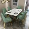 Nordic hotel dining table marble light luxury dining table simple rectangular table and chair combination