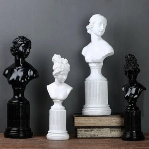 Nordic modern minimalist resin crafts black white goddess statue character sculpture decoration