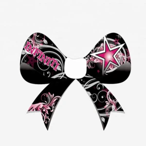 OEM  custom star nylon cheer design colorful rhinestone bow ribbon for girl hair bows fabric