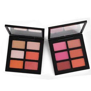 OEM ODM custom multicolor makeup 6 colors private label cheap blush palette