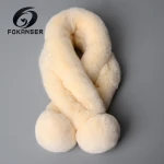 Original Design rabbit fur scarf fur trimmed scarf