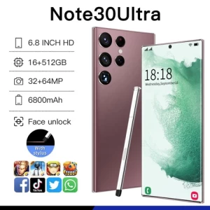 Original Note30 uItra Android 12 Cell Phone 5G Original 6.8 Inch Smart Mobile Phones 16+512GB Excellent Quality With 5 Cameras