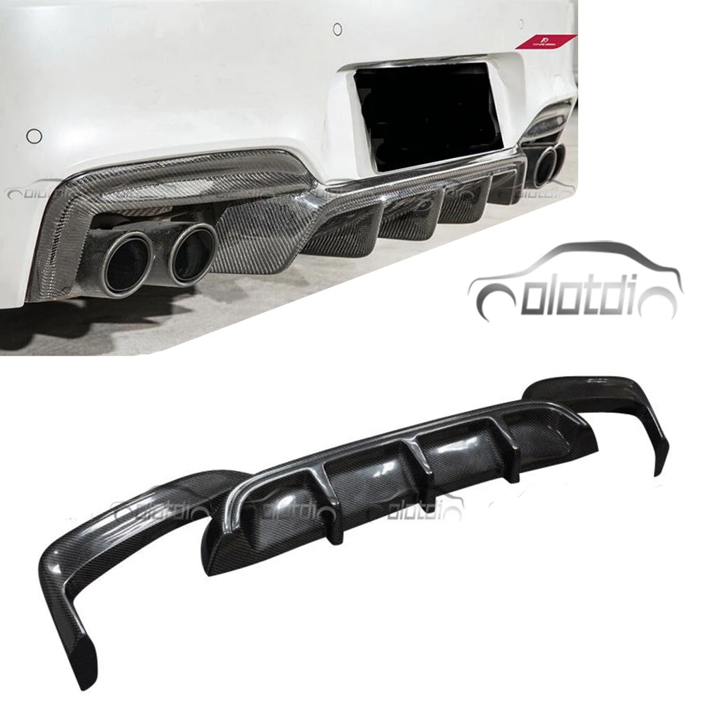 P Style Carbon Fiber Rear Bumper Lip Fin Spoiler Canards Splitter Diffuser for BMW M6 F06 F12 F13 640i 650i