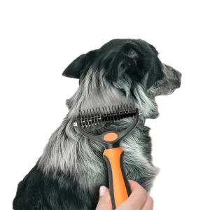 Pet Dog And Cat Fur Hair Remover Grooming Tool Dog Double Side Stainless Steel Blade Brush Comb