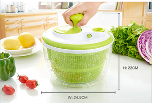 Plastic kitchen manual hand rotary multi function quick dry basket large vegetable dryer salad spinner