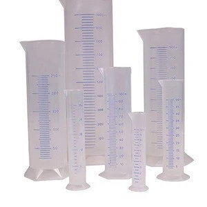 plastic pp laboratory 25ml 50ml graduated meauring cylinder with  blue  print  mould scale