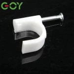 Plastic Wall Circle Clip  Good Price Circular Shaped Steel Nail Plastic Nylon metal cable clip 7 MM from GOY