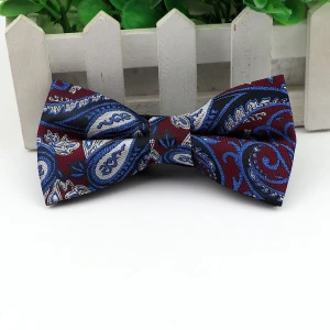 Polyester Bowtie Flexible Printed Formal Fashion Bow Ties Jacquard Paisley Striped Slim Cravats Neckwear Butterfly
