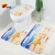 Import Polyester Fabric Waterproof Customize Printing Bathroom Mat Set With Shower Curtain from China