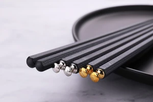 Polymer Material Custom Chopsticks Wedding Gift,Black Chopstick With color box