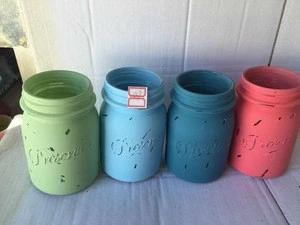 Popular distressed shabby chic mason jars vase for decoration