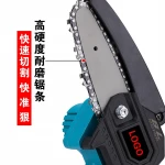 Portable 4inch cordless battery powered tree wood grapevine electric chainsaw pruning saw with brushless motor