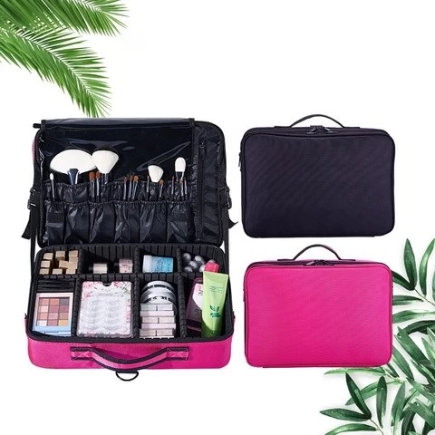Portable Travel Custom Makeup Train Case Waterproof Luxury Cosmetic Makeup Bag Private Label