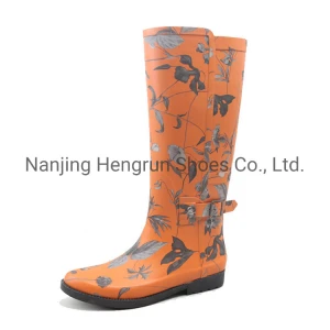 Printed Tall Fashion Wellington Boots with Adjustable Strap 2022