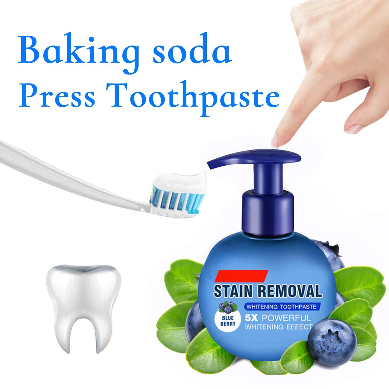 Private Label Baking Soda Press Remove Stain Whitening Toothpaste Fight Gums Toothpaste Fruit flavor