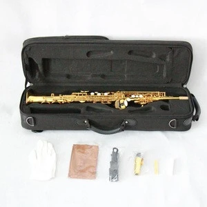 Professional Soprano Sax Straight Bb Tone Gold Sax Chinese Musical Instrument Soprano Saxophone (FSS-300)